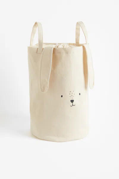 H&m Cotton Twill Storage Basket In White
