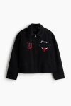 H&m Cotton Workwear Jacket In Black
