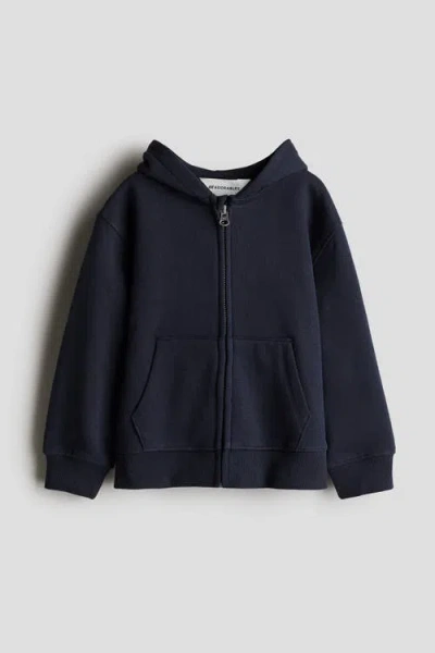 H&m Kids'  Cotton Zip-through Hoodie In Blue