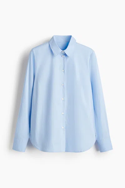 H&m Cotton-blend Shirt In Blue