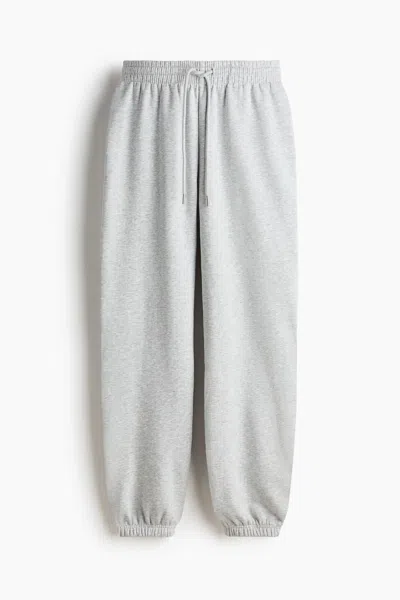 H&m Cotton-blend Sweatpants In Light Grey Marl