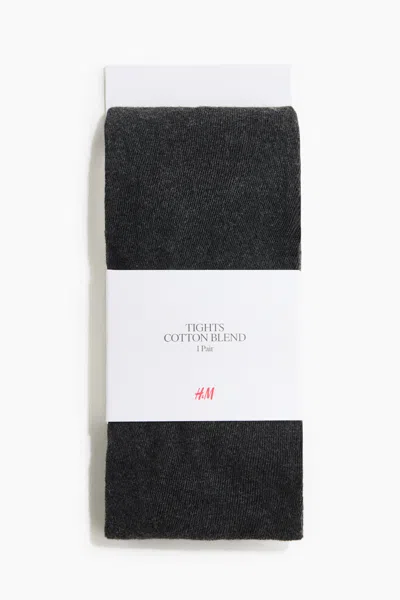 H&m Cotton-blend Tights In Black