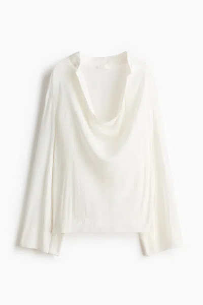 H&m Cowl-neck Blouse In Multi