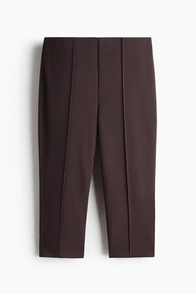 H&m Creased Capri Leggings In Brown