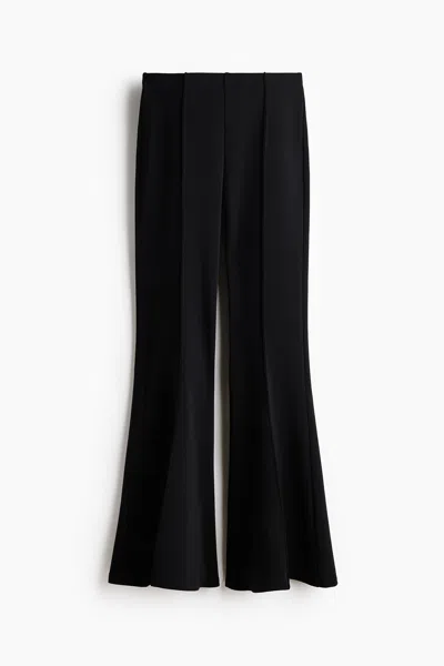 H&m Creased Flared Pants In Black