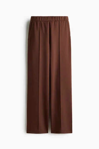 H&m Crease-front Pull-on Pants In Brown