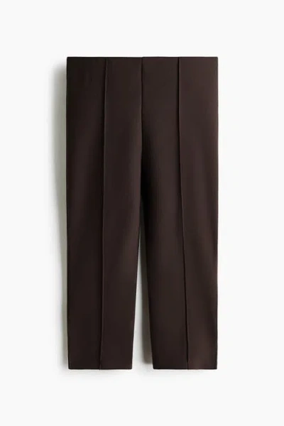 H&m Crease-leg Capri Leggings In Brown