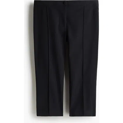 H&m Crease-leg Capri Trousers In Black