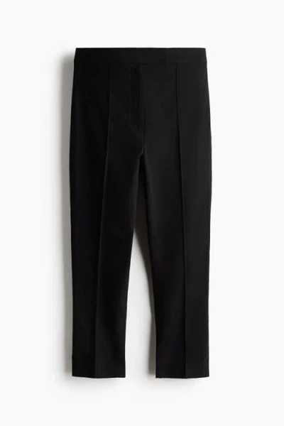 H&m Crease-leg Capri Trousers In Black