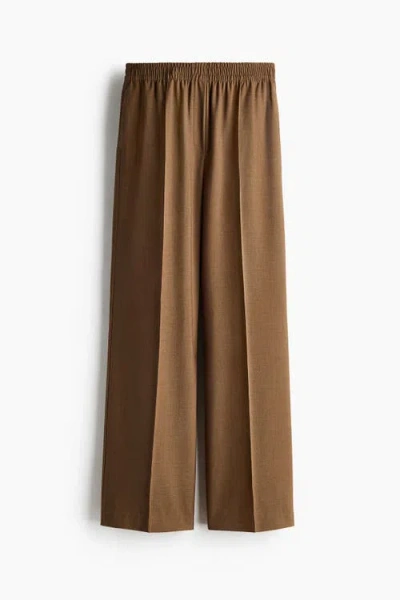 H&m Crease-leg Trousers In Green