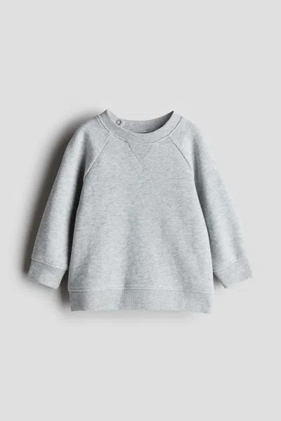 H&m Crewneck Sweatshirt In Light Gray Melange