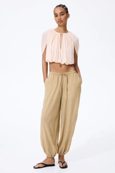 H&m Crinkled Balloon Trousers In Animal Print