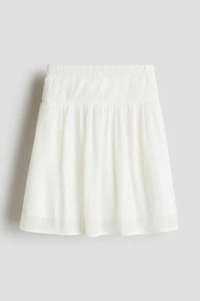 H&m Kids'  Crinkled Chiffon Skirt In White