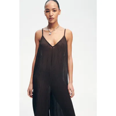 H&m Crinkled Jumpsuit In Black
