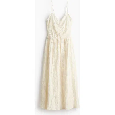 H&m Crinkled Strappy Dress In White