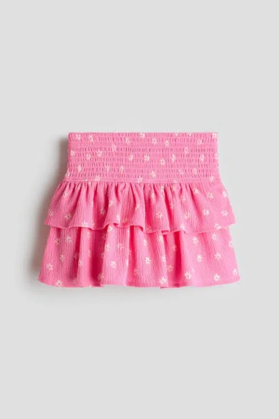 H&m Kids'  Crinkled Tiered Skirt In Pink