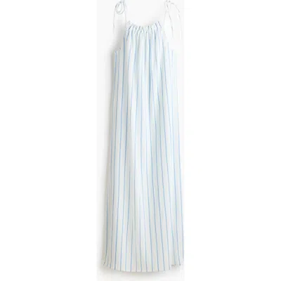 H&m Crinkled Tie-strap Dress In Blue