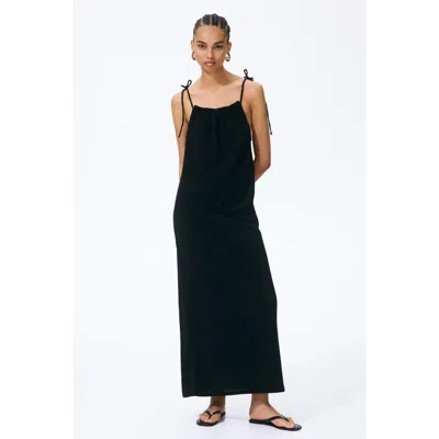 H&m Crinkled Tie-strap Dress In Blue
