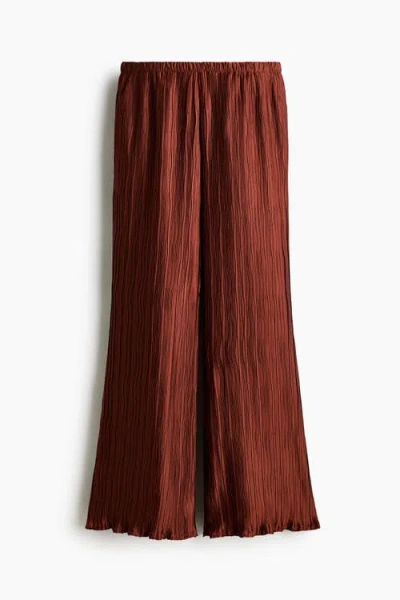 H&m Wide Crinkled Trousers In Multi