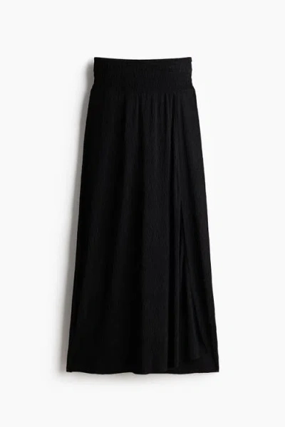 H&m Crinkled Wrapover Trousers In Black