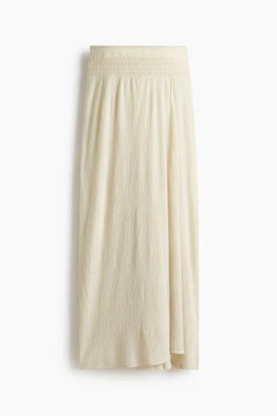 H&m Crinkled Wrapover Trousers In White