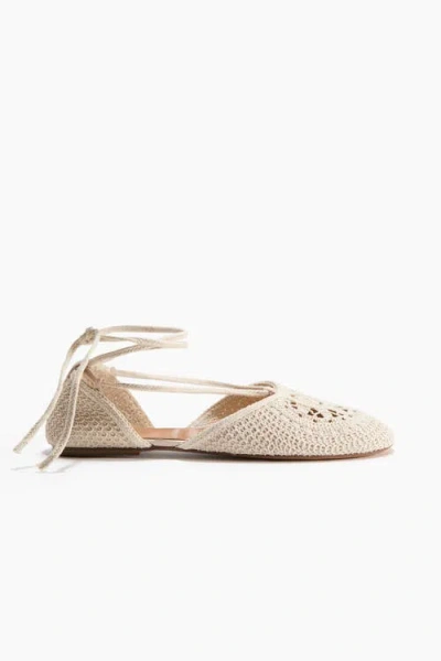 H&m Crochet-look Ballet Flats In Neutral
