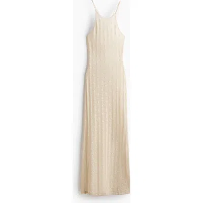 H&m Crochet-look Low-back Dress In White