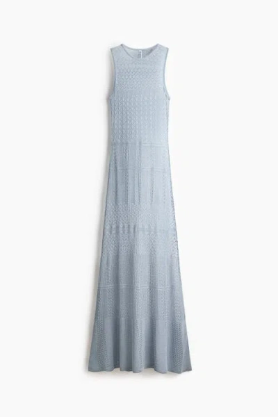 H&m Crochet-look Maxi Dress In Blue