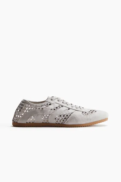 H&m Crochet-look Sneakers In Gray