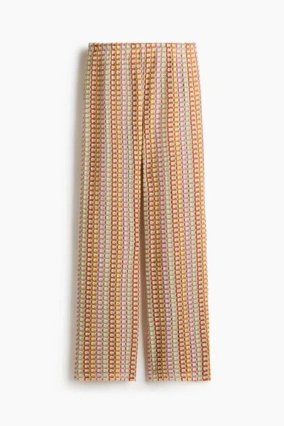 H&m Crochet-look Trousers In Brown
