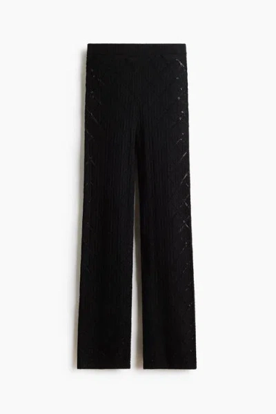 H&m Crochet-look Trousers In Black
