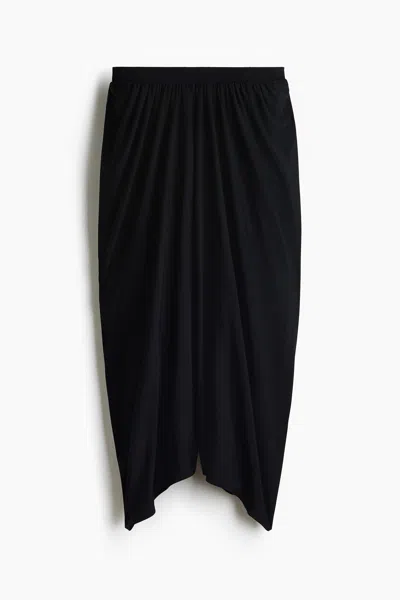 H&m Cropped Barrel-leg Pants In Black
