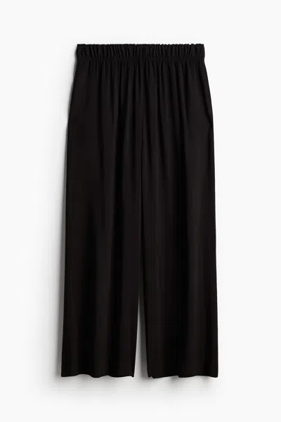 H&m Cropped Pull-on Pants In Black