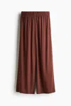 H&m Cropped Pull-on Pants In Brown