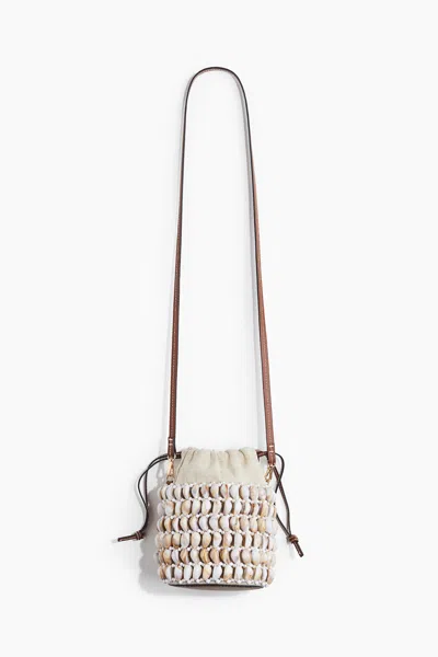 H&m Crossbody Bucket Bag In Beige