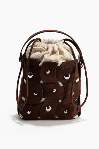 H&m Crossbody Bucket Bag In Dark Brown