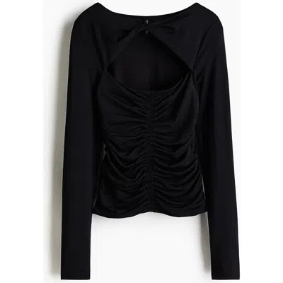 H&m Cut-out Jersey Top In Black