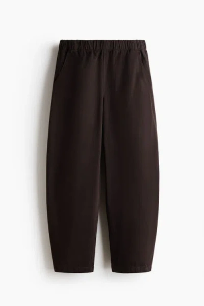 H&m Denim Barrel Trousers In Brown