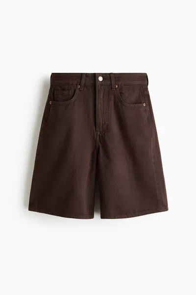 H&m Denim Bermuda Shorts In Brown