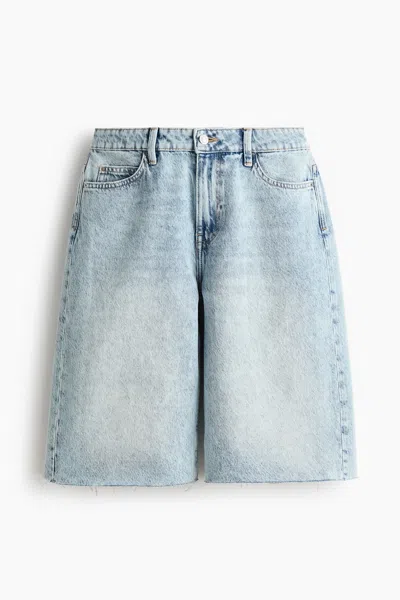 H&m Denim Bermuda Shorts In Light Denim Blue