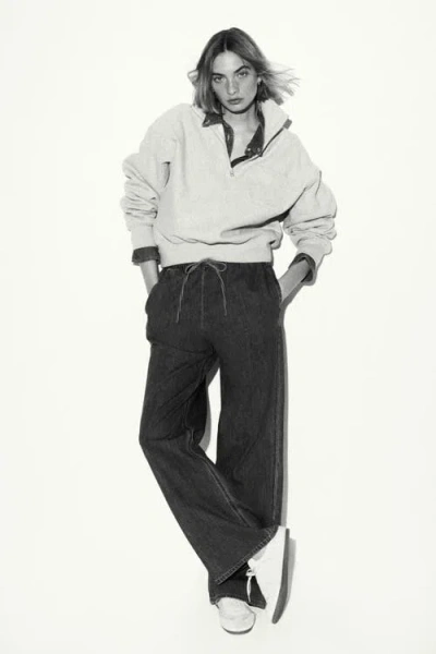 H&m Denim Drawstring Pants In Blue