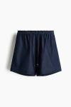 H&m Mama Denim Drawstring Shorts In Blue