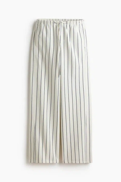 H&m Denim Drawstring Trousers In Neutral