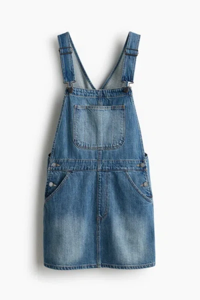 H&m Denim Dungaree Dress In Blue