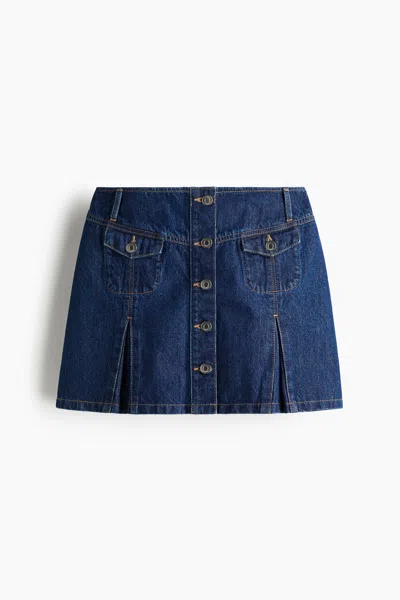 H&m Denim Mini Skirt In Blue