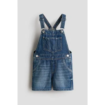 H&m Kids'  Denim Overall Shorts In Blue