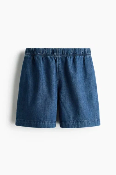 H&m Denim Pull-on Shorts In Blue