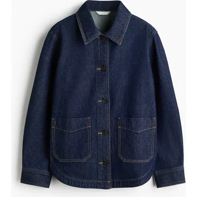 H&m Denim Shacket In Blue