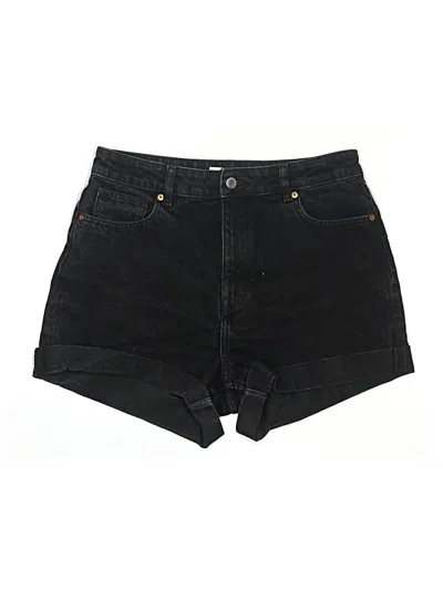 Pre-owned H&m Denim Shorts In Black
