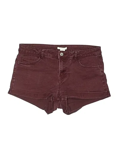 Pre-owned H&m Denim Shorts In Burgundy